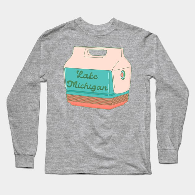 Lake Michigan Cooler Long Sleeve T-Shirt by Moon Ink Design